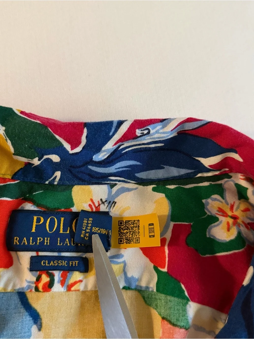 Polo Ralph Lauren Tropical Print Camp Shirt Men XL Floral Loop Collar Button Up